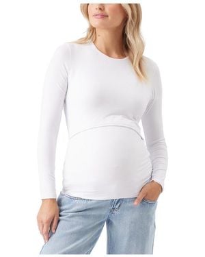 Ripe Maternity Maternity Luxe Knit Nursing Top - White