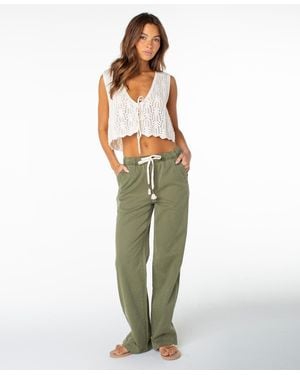 Roxy Sunset Dream Mid-rise Twill Pants - Natural