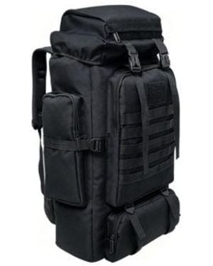 Piscifun 80l Hiking Backpack Waterproof Large Capacity Outdoor Travel Camping Tactical Rucksack - Black