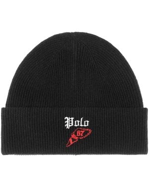 Polo Ralph Lauren Winged Foot Beanie - Black