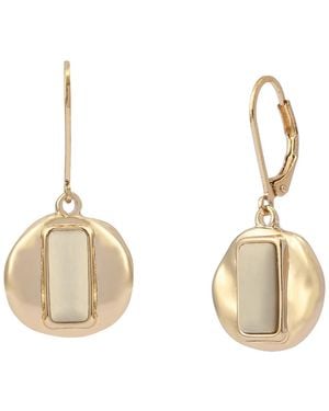 Robert Lee Morris Malachite Molten Disc Drop Earrings - Metallic