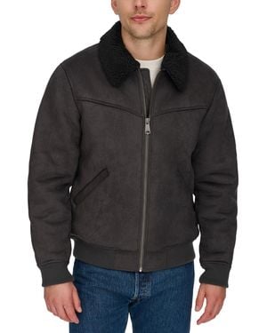 Levi's Faux-shearling Full-zip Bomber Jacket - Black