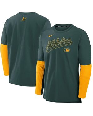 Nike Green/gold Athletics Authentic Collection Lightweight Player Tri-blend Performance Pullover Sweatshirt