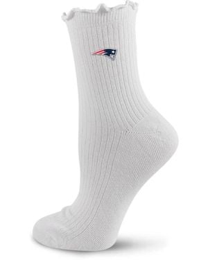 Pro Compression New England Patriots Ribbed Lettuce-edge Quarter Socks - White