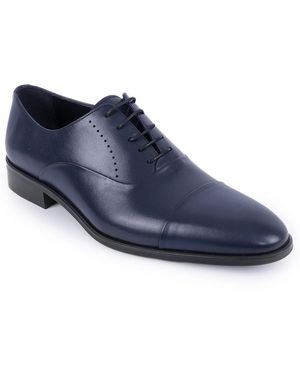 VELLAPAIS Dinero Lace-up Oxford Dress Shoes - Blue