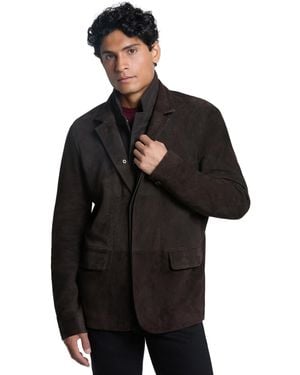 Ted Baker Suede Modern-fit Blazer - Black