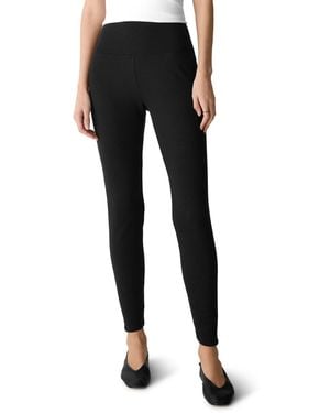 Eileen Fisher Fleece-lined High-waisted Ankle leggings - Black