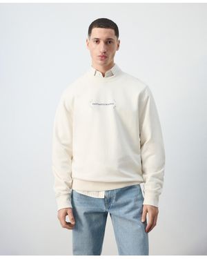 Mango Cotton Printed Sweatshirt - White
