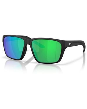 Costa Del Mar Polarized Rectangle Rizzler Sunglasses 6s9141 - Green