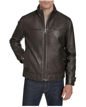 Andrew Marc Black Label Skeld Leather Jacket - Black