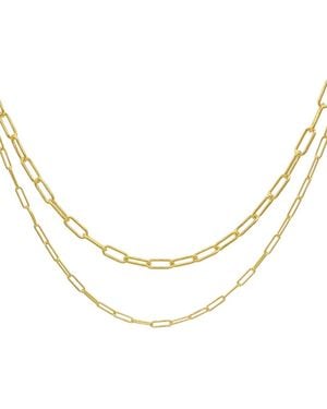 Adornia Paper Clip Chain Set - Yellow