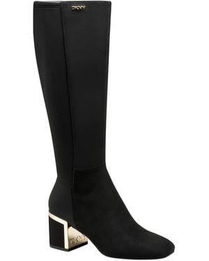 DKNY Kalevi Tall Block Heel Boots - Black