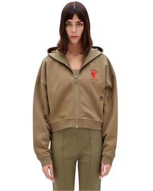 Pcfg Cotton Destroyed Zip Up Hoodie - Green
