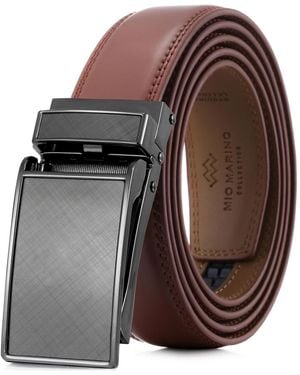 Mio Marino Linxx Designer Ratchet Leather Belt - Brown