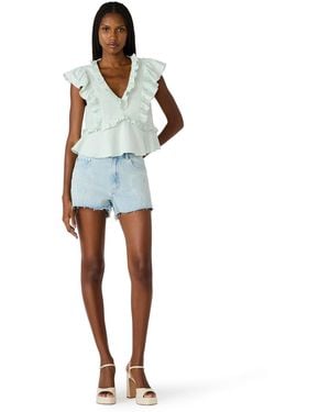 Steve Madden Verda V-neck Top - Blue