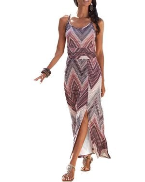 Lascana Jersey-knit Sleeveless Scoop-neck Maxi Dress - Red