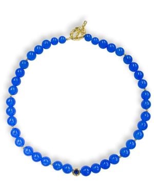 Classicharms Tia Chalcedony Choker Necklace - Blue