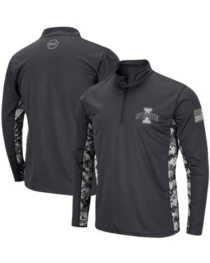 Colosseum Athletics Iowa State Cyclones Oht Military-inspired Appreciation Digi Camo Quarter-zip Jacket - Blue