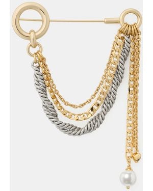 Kate Spade Two-tone Chain Reaction Brooch - Metallic