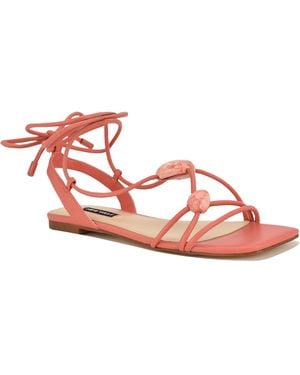 Nine West Niraa Strappy Tie-up Sandals - Pink