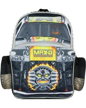 MONSTER JAM Backpack Max-d Maximum Destruction Truck 3d Character School Book Bag - Blue