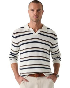Guess Stanton Striped Polo Sweater - Gray