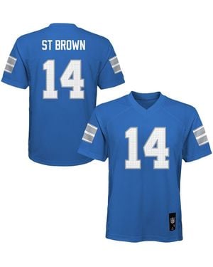 Outerstuff Big Boys And Girls Amon-ra St. Brown Detroit Lions Replica Player Jersey - Blue