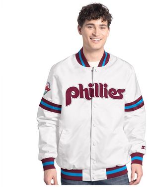 Starter Philadelphia Phillies Cooperstown Scout Full-snap Varsity Jacket - White