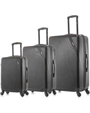 DUKAP Inusa Discovery Lightweight Hardside Spinner luggage Set - Black