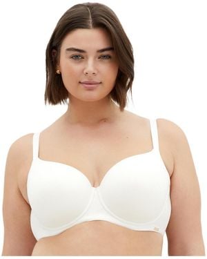 City Chic Smooth & Chic Cotton Tshirt Bra - White
