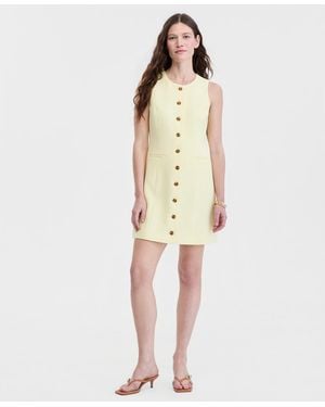 On 34th Solid Crepe Mini Shift Dress - Natural