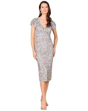 lara danika floral beaded sheath beaded dress with beaded fringe Lara Danika Floral Beaded Sheath Beaded Dress in Natural