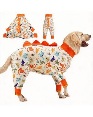 Aronkl Dog Pajamas For Anxiety Relief & Full Body Protection - Orange
