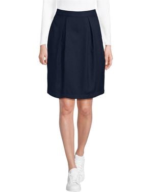 Lands' End School Uniform Solid Pleated Skort Top Of Knee - Blue