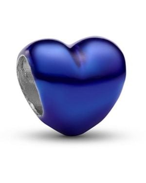 PANDORA Sterling Silver Enamel Mini Heart Charm - Blue