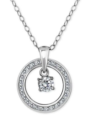 Giani Bernini Cubic Zirconia Orbital Halo Pendant Necklace - Metallic