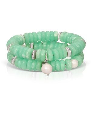 Ettika Saint Tropez Stretch Bracelet Set - Green