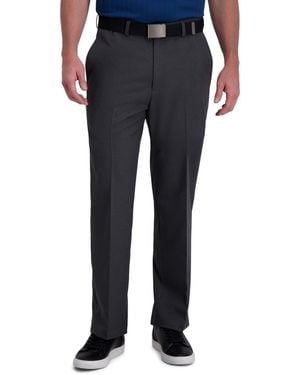 Haggar Cool Right Performance Flex Classic Fit Flat Front Pant - Gray
