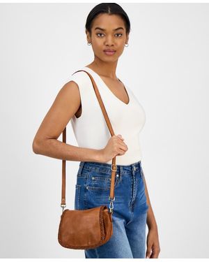 Bolsa Nova Handbags Naples Small Leather Saddle Bag - Blue