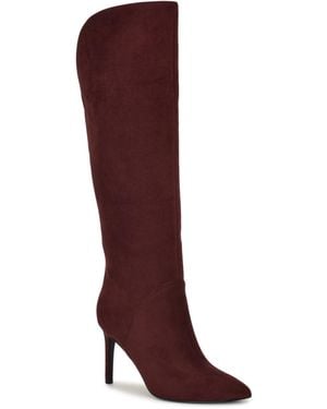 Nine West Razla Tall Wide Calf Stiletto Dress Boots - Red