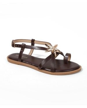 BERNESS Kiana Starfish Accent Flat Sandals - Brown