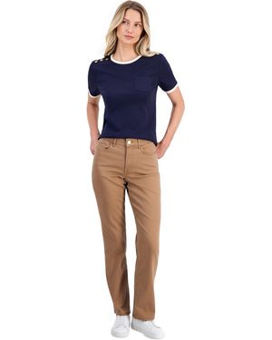 Nautica Bay Sateen Straight Mid-rise Pants - Blue