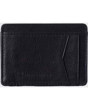 Alpine Swiss Men Rfid Safe Minimalist Front Pocket Wallet Leather Thin Card Case - Blue