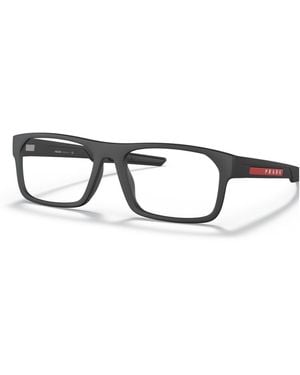 Prada Linea Rossa Rectangle Eyeglasses - Brown