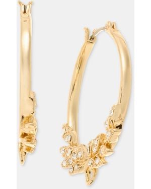 Lonna & Lilly Pave Vine Hoop Earrings - Metallic