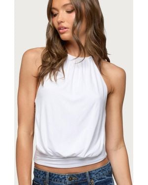 Edikted Damarey Chain Backless Halter Top - White