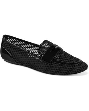 DKNY Vanna Square Toe Slip-on Penny Loafers - Black