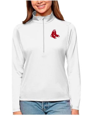 Antigua Boston Red Sox Tribute Quarter-zip Pullover Top - White