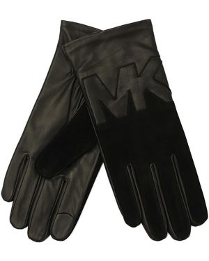 Michael Kors Michael Leather Patchwork Gloves - Gray