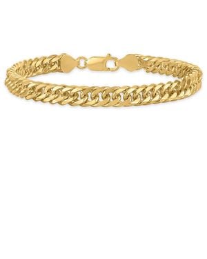 Macy's Triple Bevel Curb Link Bracelet - Metallic